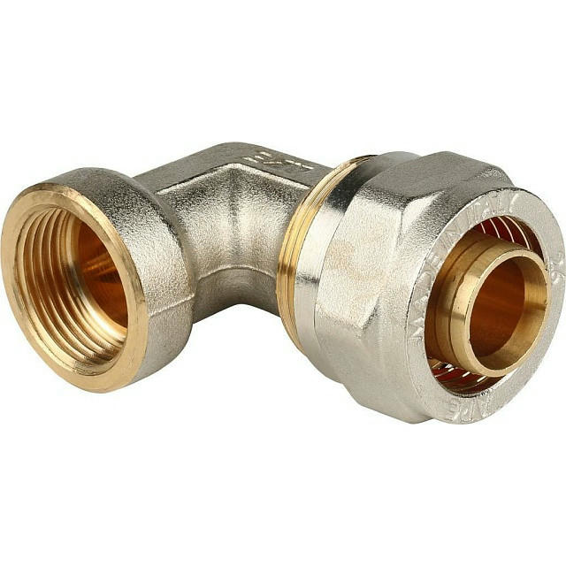 Угольник-переходник с внутренней резьбой 26х3/4" для металлопластиковых труб, винтовой STOUT