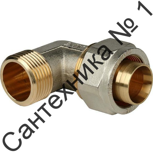 Угольник-переходник с наружной резьбой 32х1" для металлопластиковых труб, винтовой STOUT