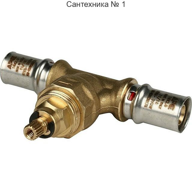 Вентиль с хромированной ручкой 16х16 для металлопластиковых труб, прессовой STOUT