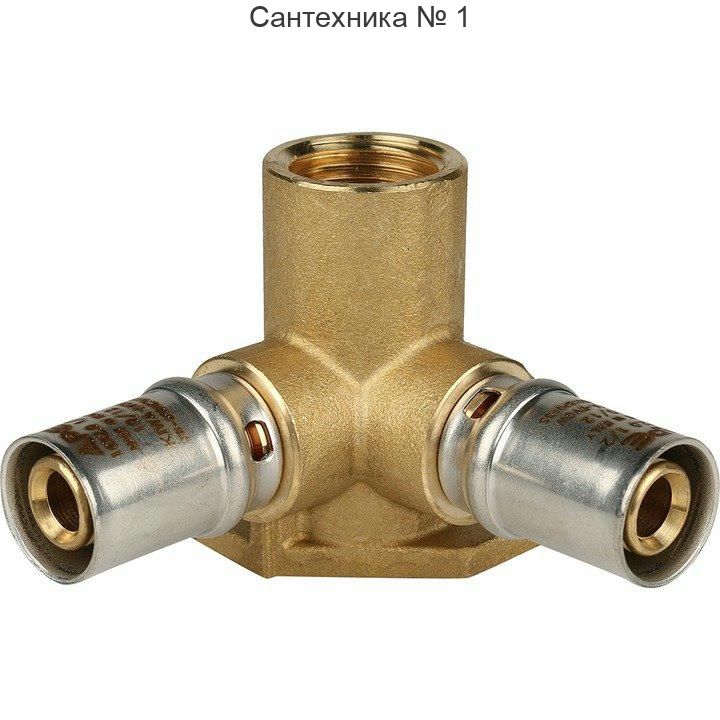 Тройник настенный с креплением 16х1/2 для металлопластиковых труб, прессовой STOUT