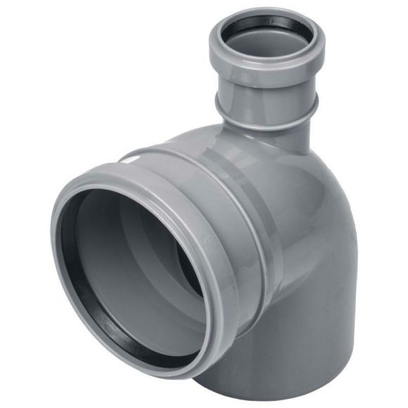 Отвод канализационный 110 х 90 с выходом 50, прямой Политэк