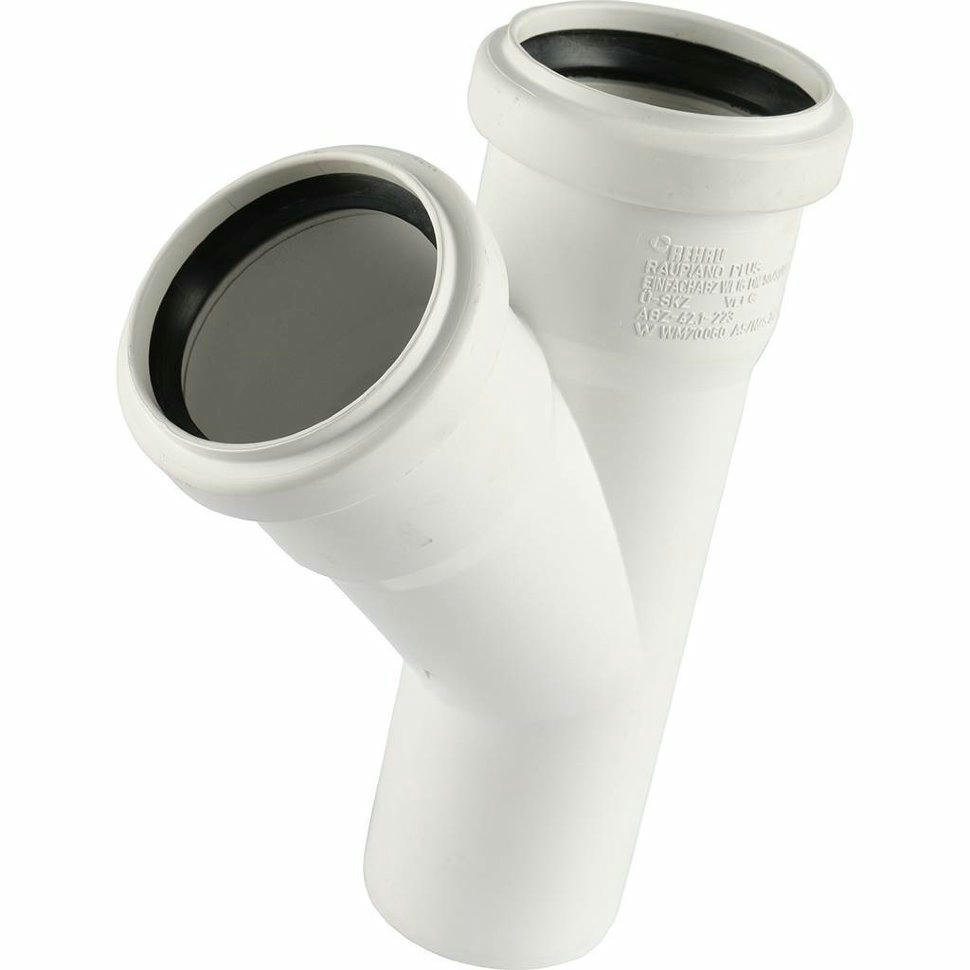 Тройник канализационный RAUPIANO 50/50х45° REHAU
