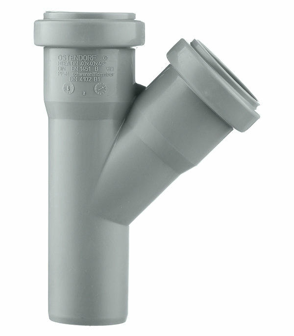Тройник канализационный HTEA 40/40 на 45° Ostendorf