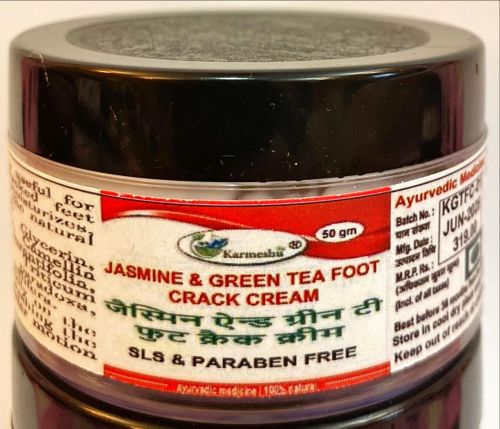 Крем для ног от трещин с жасмином и зеленым чаем | Jasmine and green tee foot crack cream | 50 г | Karmeshu