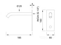 Настенный излив Cea Design MILO360 MIL04R с инфракрасным датчиком присутствия 185мм схема 2