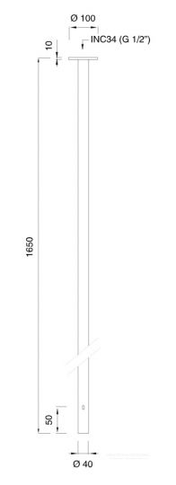 Потолочный сенсорный излив Cea Design MILO360 MIL083 с термостатом 1650мм схема 2 Потолочный сенсорный излив Cea Design MILO360 MIL083 с термостатом 1650мм схема 2