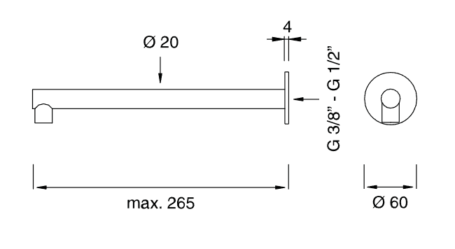Встраиваемый излив Cea Design FRE04 26,5 см ФОТО