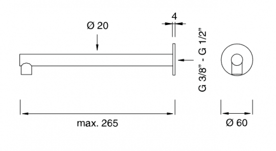 Встраиваемый излив Cea Design FRE04 26,5 см схема 2