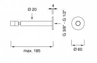 Встраиваемый излив Cea Design FRE05 18,5 см схема 2 Встраиваемый излив Cea Design FRE05 18,5 см схема 2