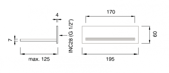 Излив водопад Cea Design FRE101 длина 12,5 см схема 2