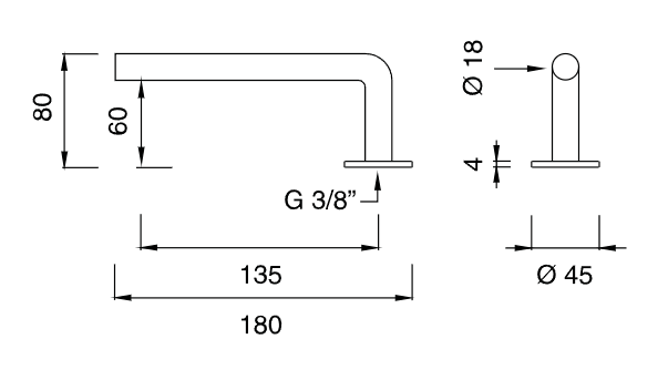 Излив поворотный Cea Design FRE103 высота 8 см ФОТО