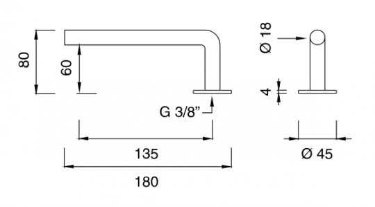 Излив поворотный Cea Design FRE103 высота 8 см схема 2