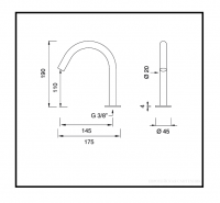 Поворотный излив Cea Design FRE105 высота 19 см схема 2