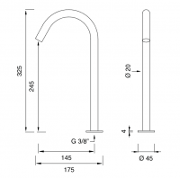Поворотный излив Cea Design FRE107 высота 32,5 см схема 2