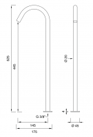 Поворотный излив Cea Design FRE109 высота 52,5 см схема 2