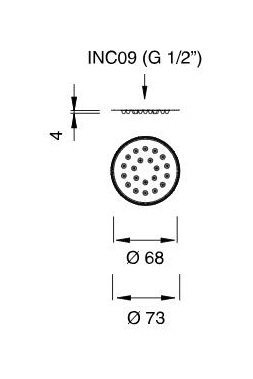 Встроенный верхний душ Cea Design FRE126 ? 7 см схема 2 Встроенный верхний душ Cea Design FRE126 ? 7 см схема 2