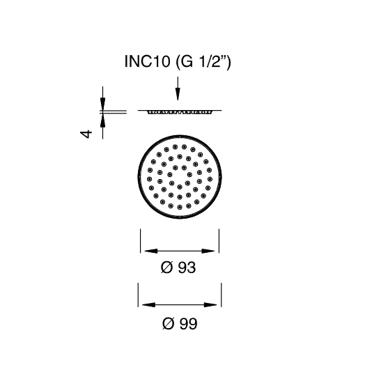 Встроенный верхний душ Cea Design FRE127 ? 9,5 см ФОТО