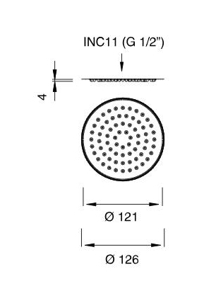Встроенный верхний душ Cea Design FRE128 ? 12 см ФОТО