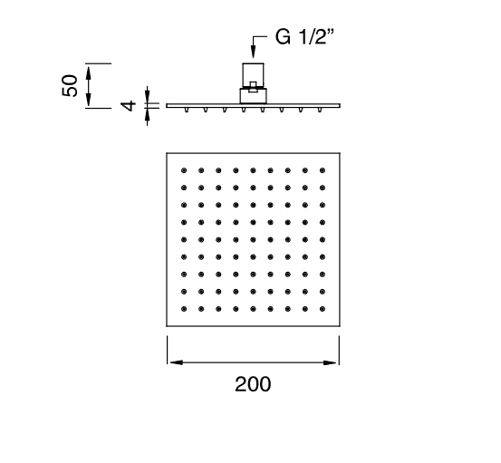 Верхний душ Cea Design FRE11 20х20 см ФОТО