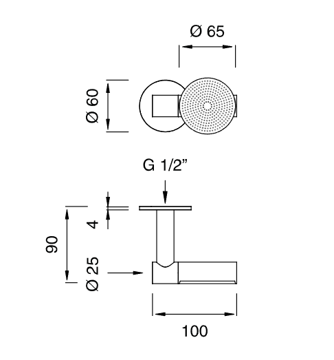 Верхний душ Cea Design FRE136 6,5 см схема 2