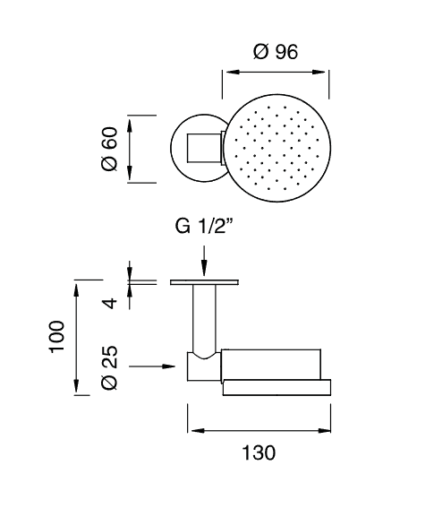 Верхний душ Cea Design FRE137 9,6 см ФОТО