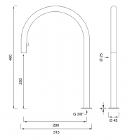 Поворотный излив с выдвижным душем Cea Design FRE149 высота 46 см схема 2