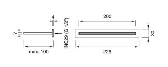 Встраиваемый излив водопад Cea Design FRE14 длина 10 см схема 2