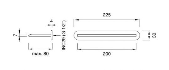 Встраиваемый излив водопад Cea Design FRE172 ширина 22,5 см схема 2