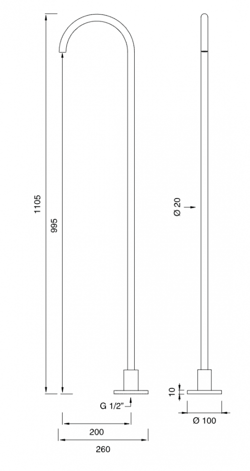 Напольный излив Cea Design FRE197 110,5 см ФОТО