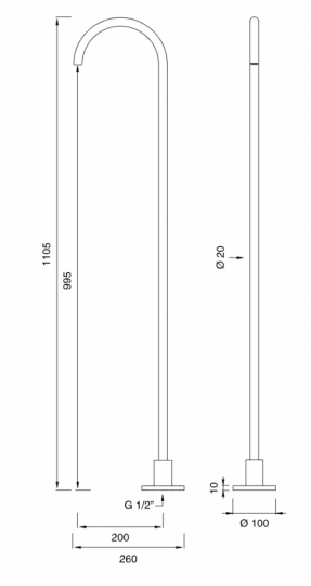Напольный излив Cea Design FRE197 110,5 см схема 2