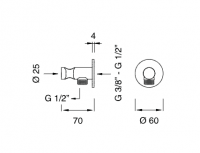 Кронштейн для ручного душа с подключением воды Cea Design FRE20 схема 2