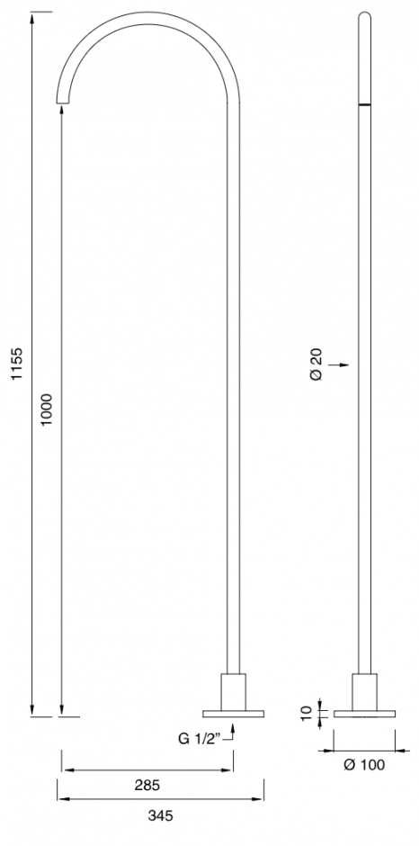 Напольный излив Cea Design FRE209 115,5 см ФОТО