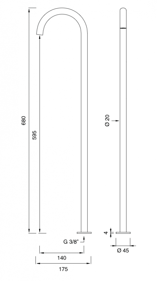 Излив Cea Design FRE205 высота 68 см ФОТО