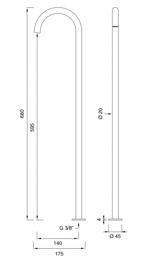 Излив Cea Design FRE205 высота 68 см схема 2