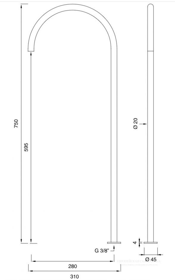 Излив Cea Design FRE206 высота 75 см ФОТО