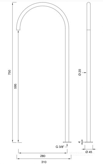 Излив Cea Design FRE206 высота 75 см схема 2