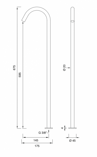 Излив Cea Design FRE207 высота 67,5 см схема 2