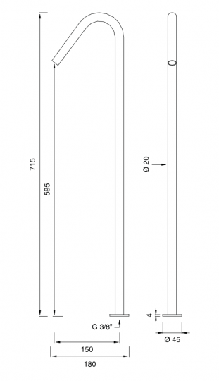 Излив Cea Design FRE208 высота 71,5 см схема 2