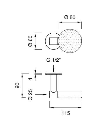 Верхний душ настенный Cea Design FRE216 диаметр 8 см ФОТО