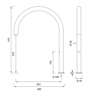 Сенсорный излив Cea Design FRE221R высота 47,5 см схема 2