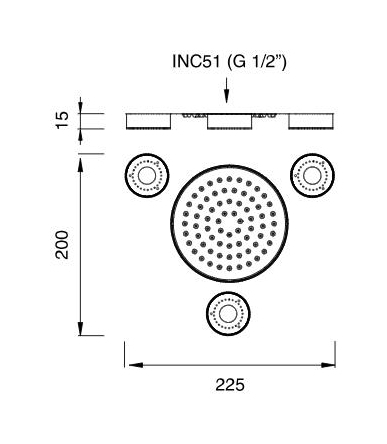 Верхний душ Cea Design FRE222 комплект схема 2
