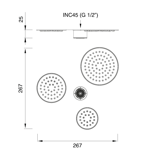 Верхний душ Cea Design FRE225 комплект ФОТО
