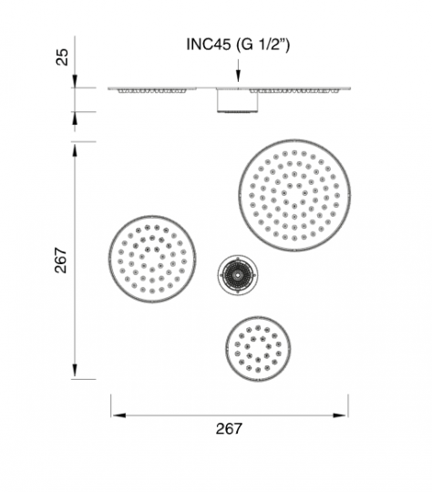 Верхний душ Cea Design FRE225 комплект схема 2 Верхний душ Cea Design FRE225 комплект схема 2