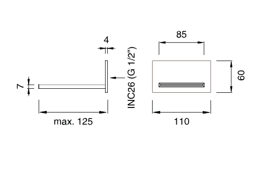 Излив водопад Cea Design FRE99 длина 12,5 см схема 2