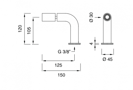 Излив Cea Design FRE93 высота 12 см схема 2