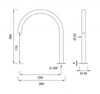 Излив поворотный Cea Design FRE91 высота 30 см схема 2