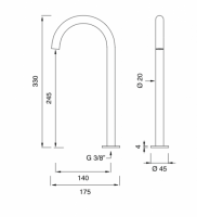 Излив Cea Design FRE64 высота 33 см схема 2