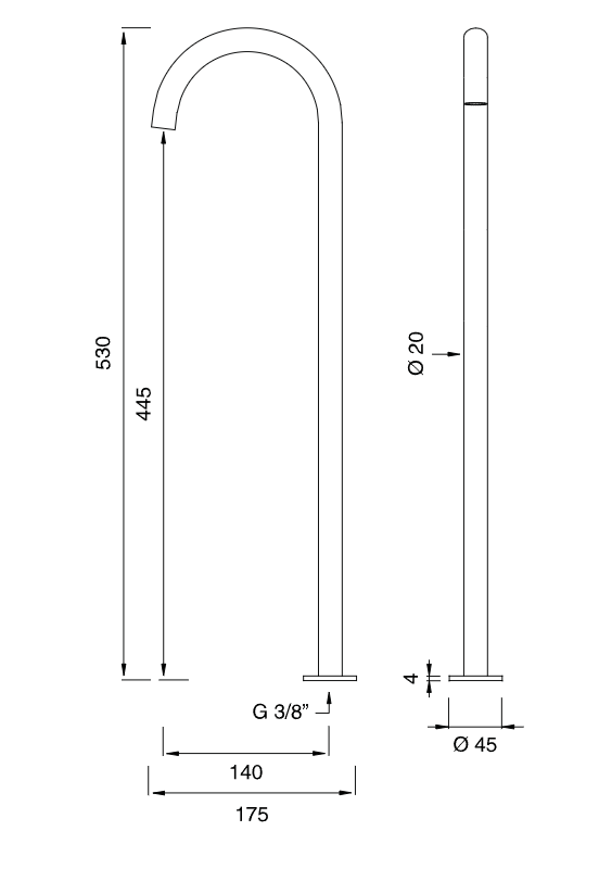 Излив Cea Design FRE66 высота 53 см ФОТО