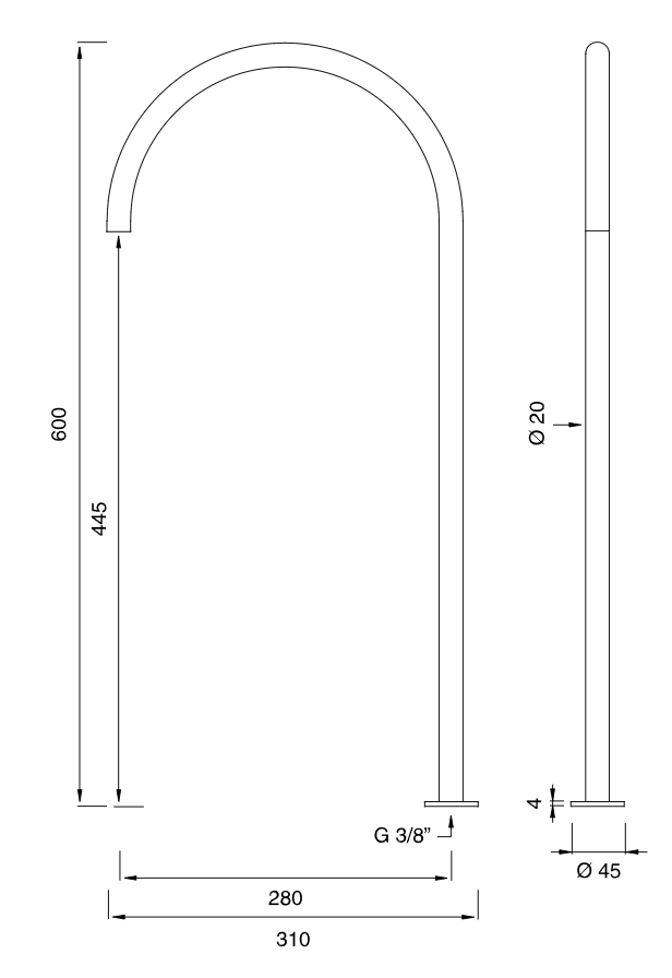 Излив Cea Design FRE68 высота 60 см ФОТО