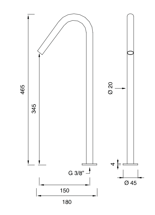 Излив Cea Design FRE71 высота 46,5 см ФОТО